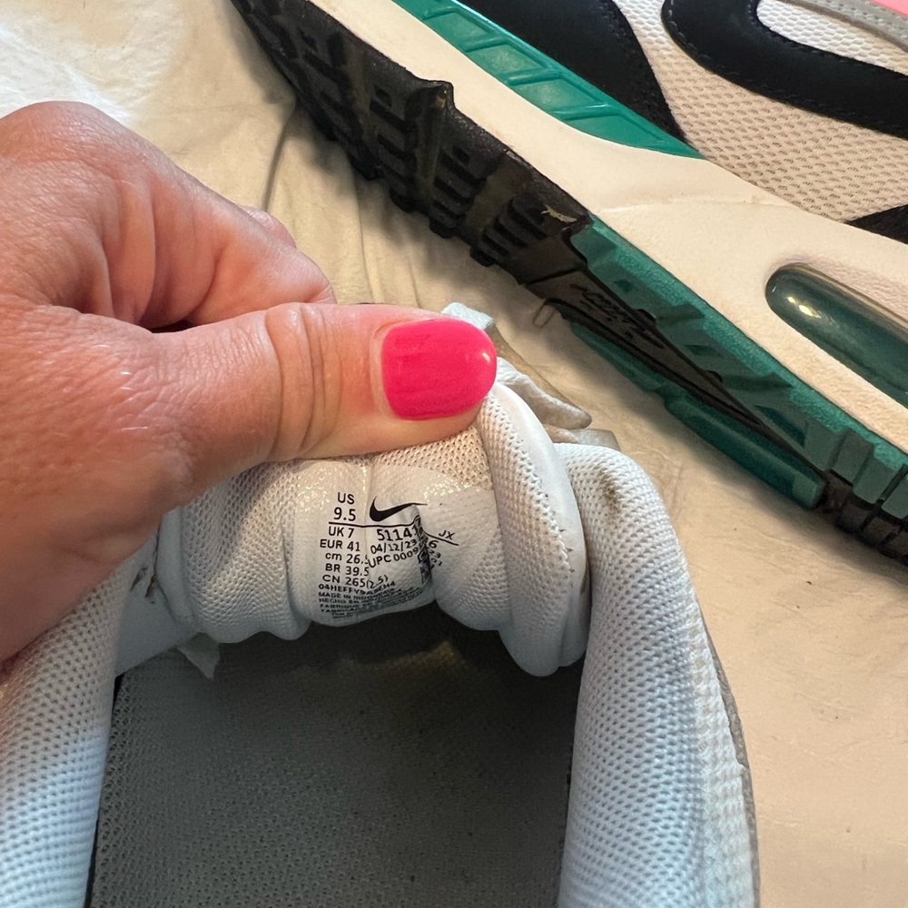 Nike White and‎ Teal Sneakers